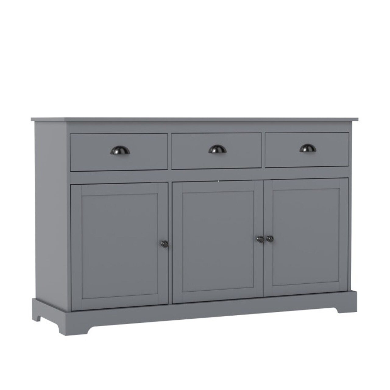 Buffet Storage Cabinet with Three Drawers and Adjustable Shelving